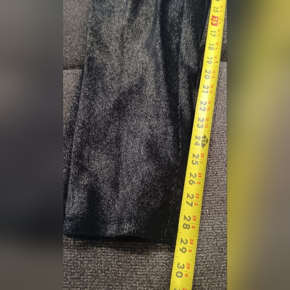 Michael Kors Foil Black Gold Metallic Leggings Sz 2X Stretch Figure Flattering - Picture 8 of 10
